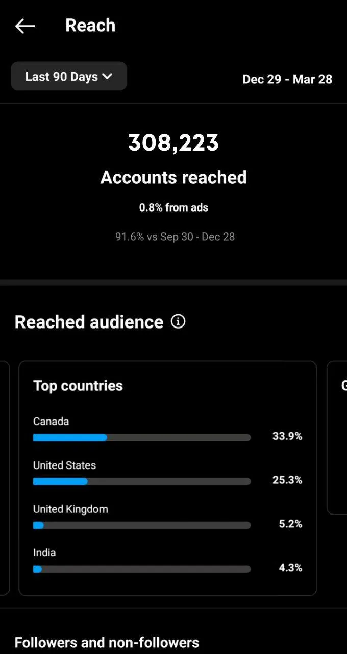 Instagram analytics result